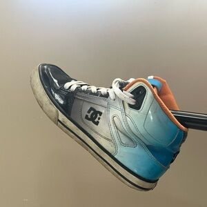 DC High-Top Sneakers - Black, Blue, and Orange